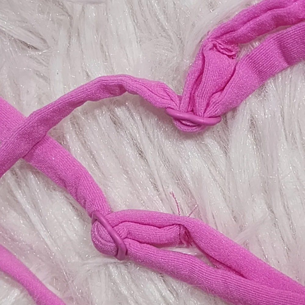 SKIMS Plunge Bras | Womens Micro Cording String Triangle Bra Neon Orchid/ 2X/NWT - Picture 8 of 8